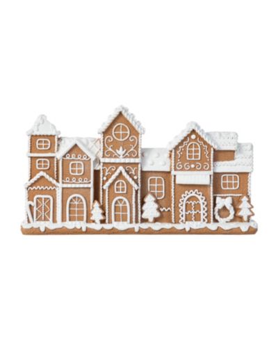 Glitzhome 12" Resin Christmas Gingerbread Townhouse Figurine