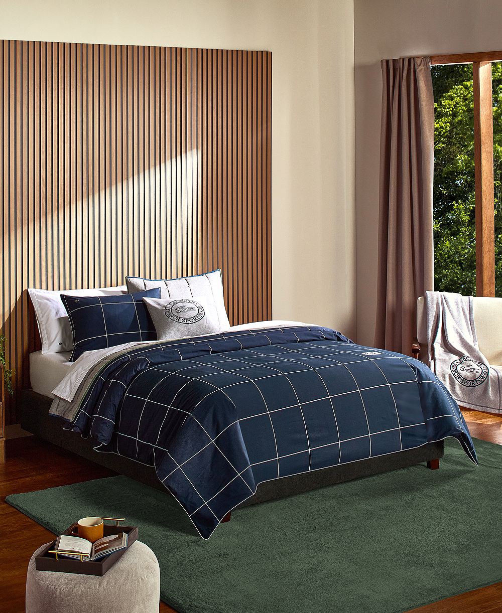 Комплект из 2 одеял Lacoste Home Tennis Checks, хлопок, Twin