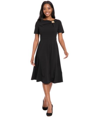 London Times Petite Short-Sleeve Dress