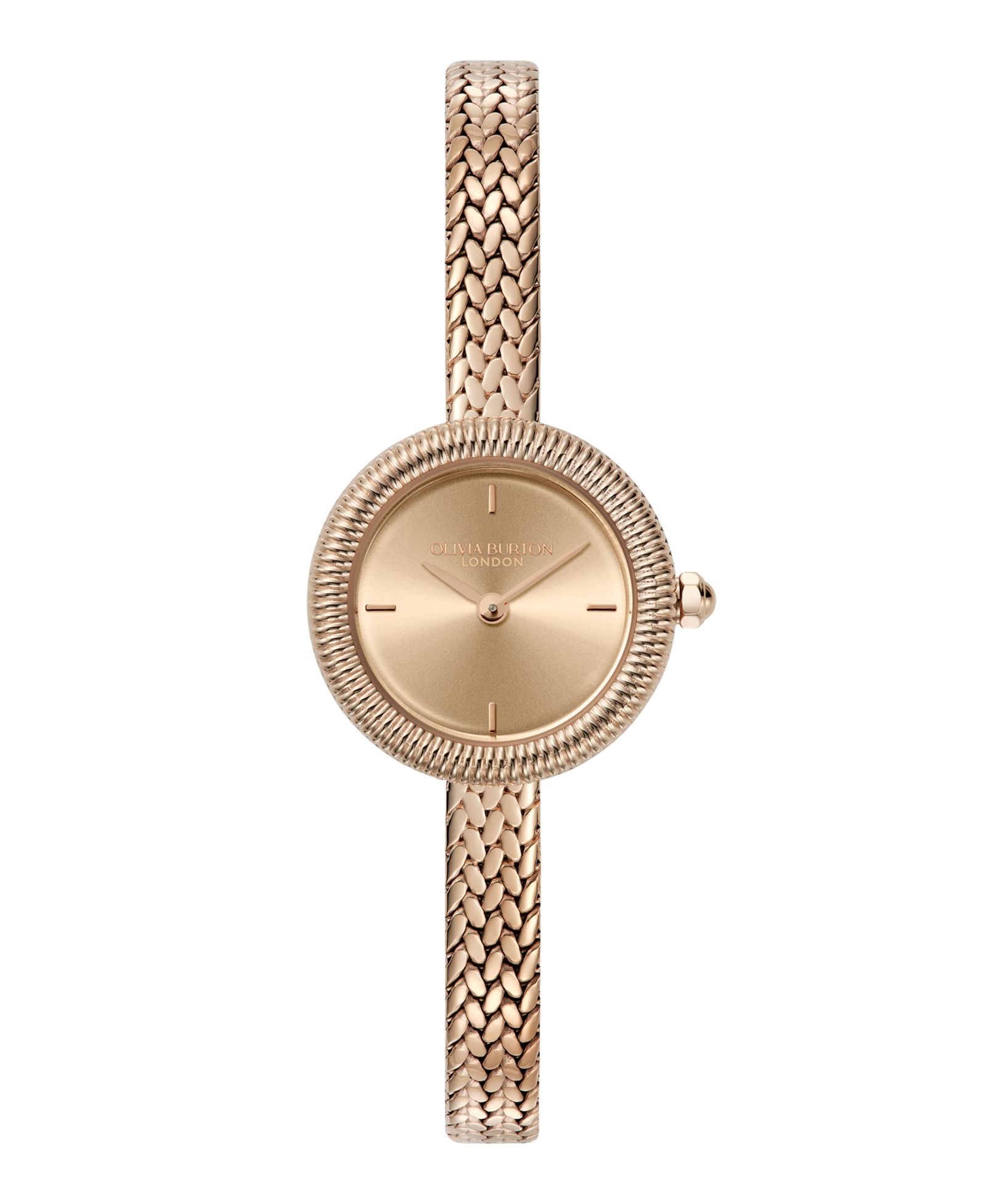 Женские наручные часы Olivia Burton Finery Rose Gold Tone Stainless Steel Mesh Bracelet, 20mm
