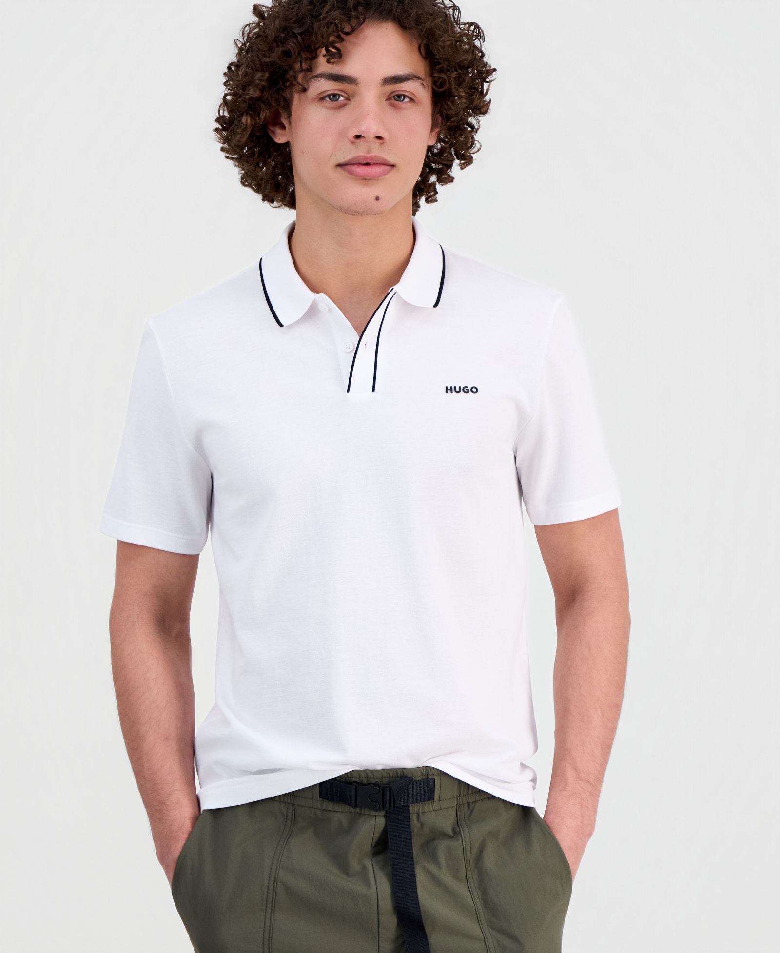 Мужская рубашка-поло Hugo Boss Dalombi Button-Placket