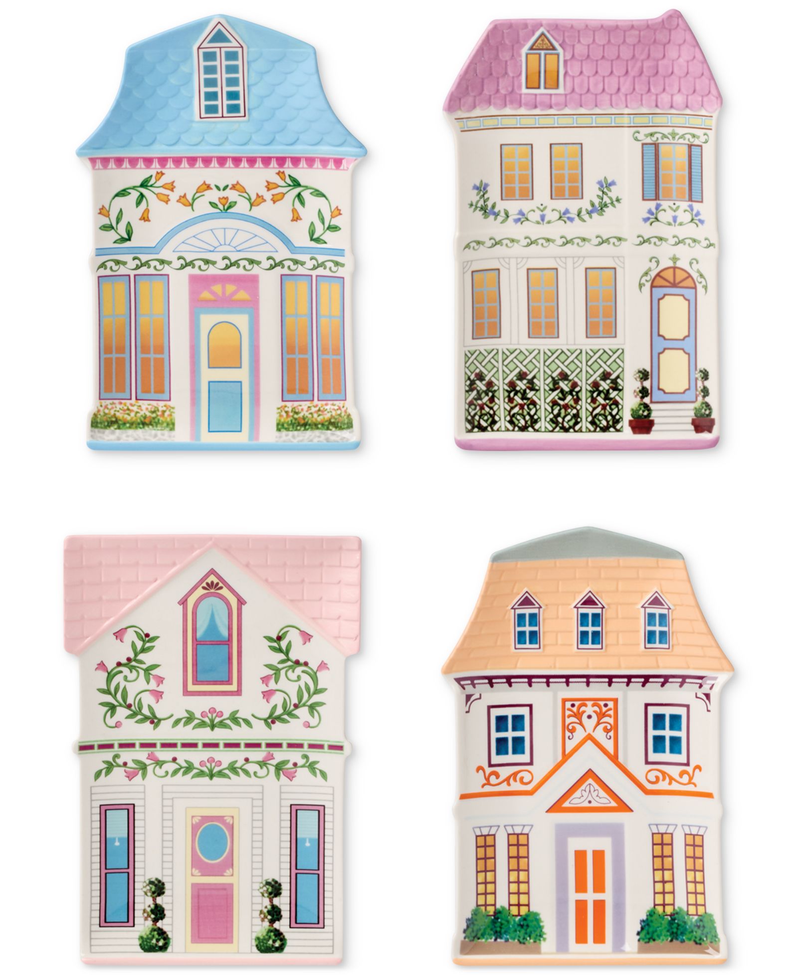 Декоративные тарелки Lenox Village 2nd Edition House, набор из 4 шт.