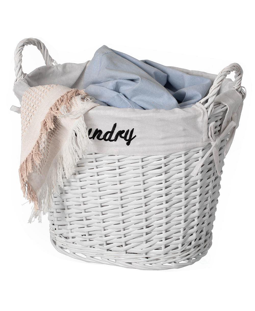 Wickerwise Handwoven Laundry Basket boho hamper with liner & handles for clothes, blankets, towels. Perfect for bedroom, bath & laundry room.