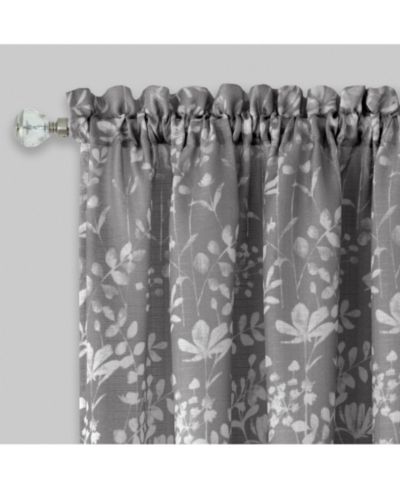 GoodGram Watercolor Lillies and Cherry Blossoms Floral Charlotte Pastel Semi Sheer Single Window Curtain Panel