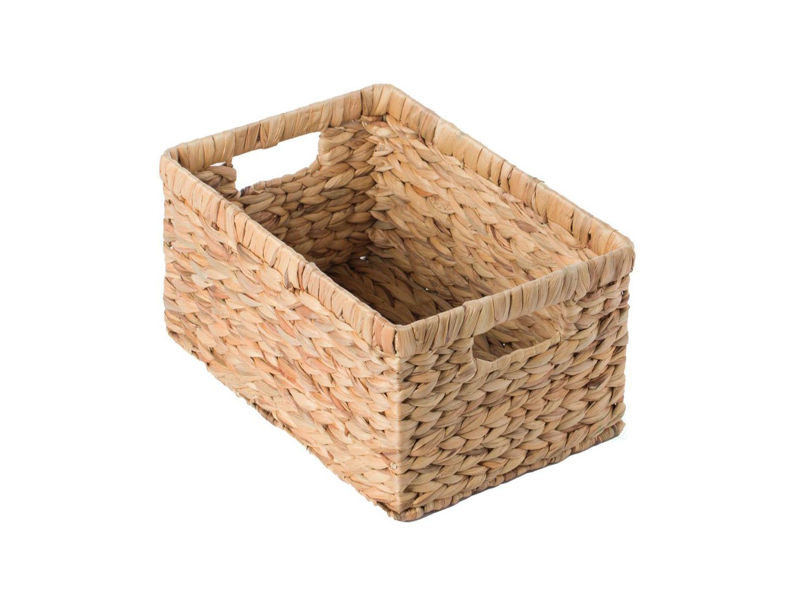 Корзина для хранения Wickerwise Woven Water Hyacinth прямоугольная с ручками