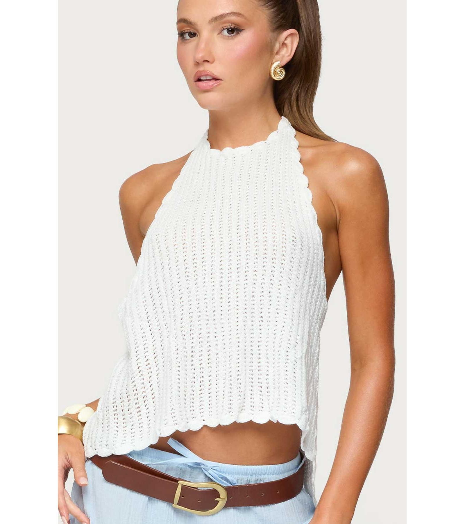 Edikted Женский Ivey Backless Crochet Halter Top