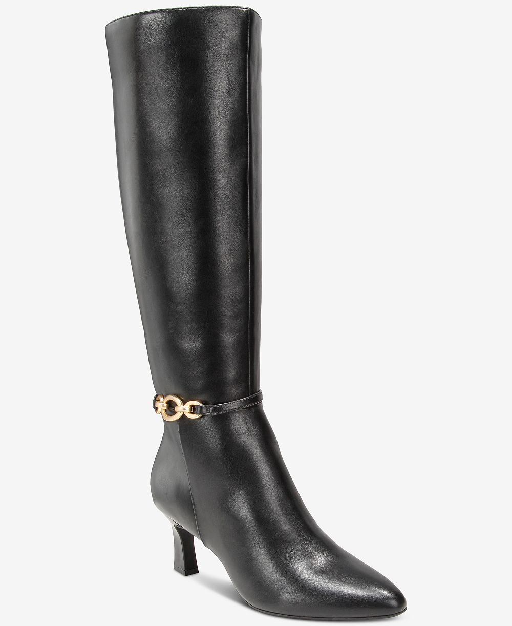 Style & Co Women's Shaniaa Belt Pointed Toe Boot, Regular Calf, Macy's Exclusive