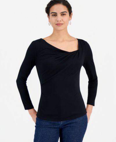 I.N.C. International Concepts Women's Draped Cowl-Neck Top, Macy's Exclusive
