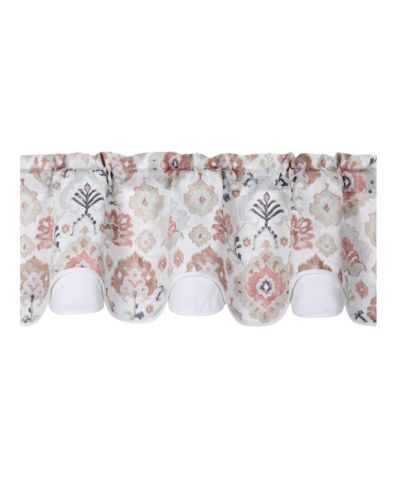 Kate Aurora Contemporary Influencer Water Color Damask Medallion Rod Pocket Window Valance - Blue