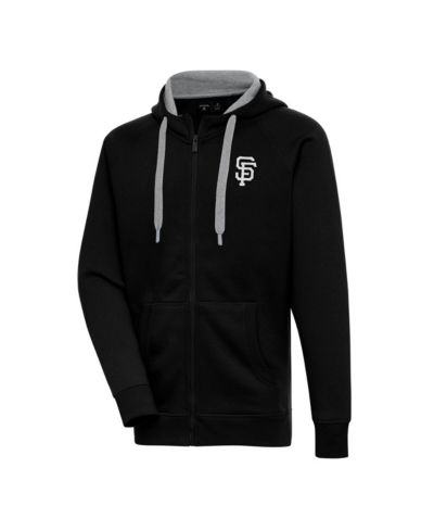 Antigua Men's Black San Francisco Giants Metallic Victory Full-Zip Hoodie Jacket
