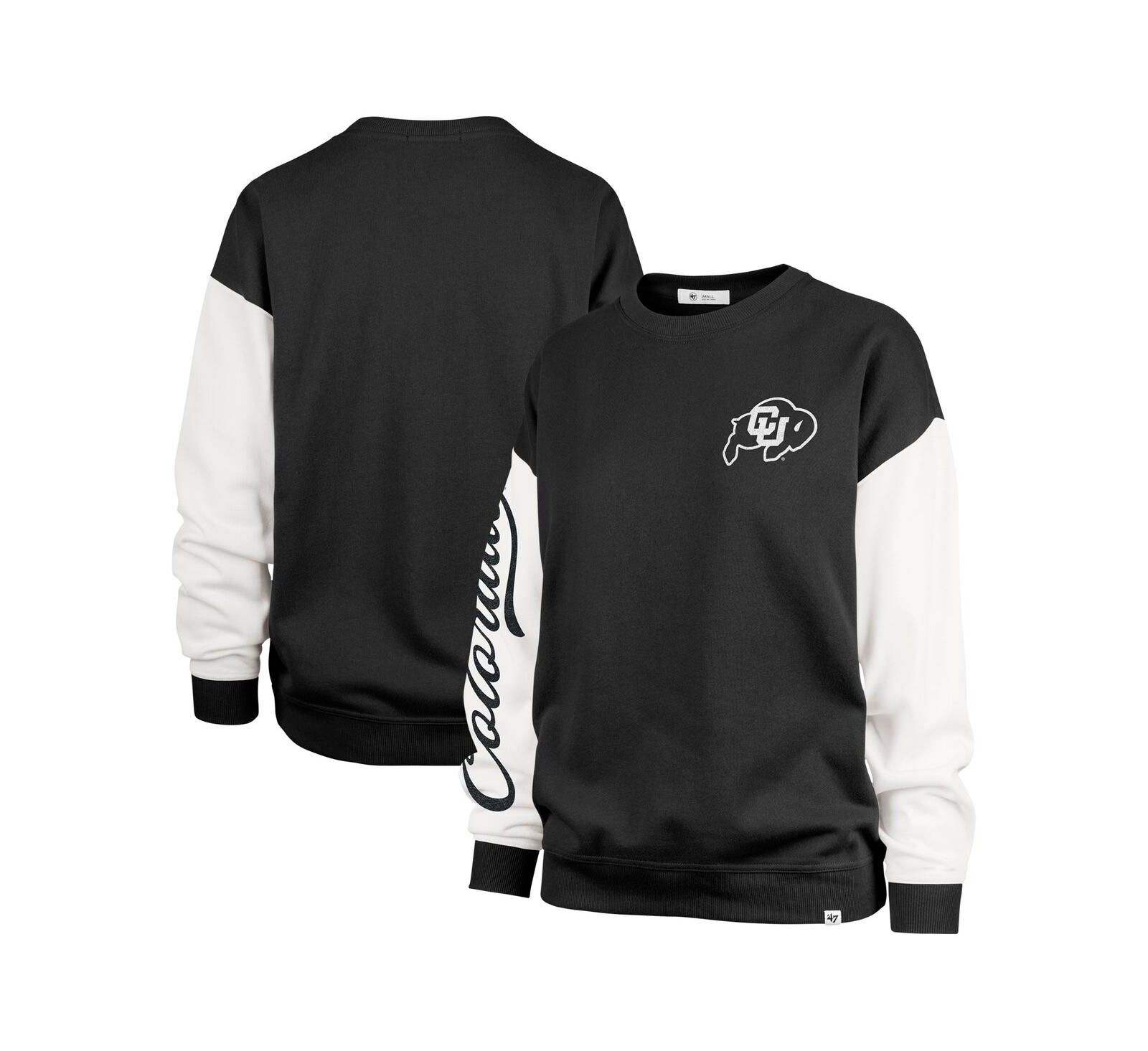 '47 Brand Women's Black Colorado Buffaloes Double Header Rise Andie Pullover Sweatshirt