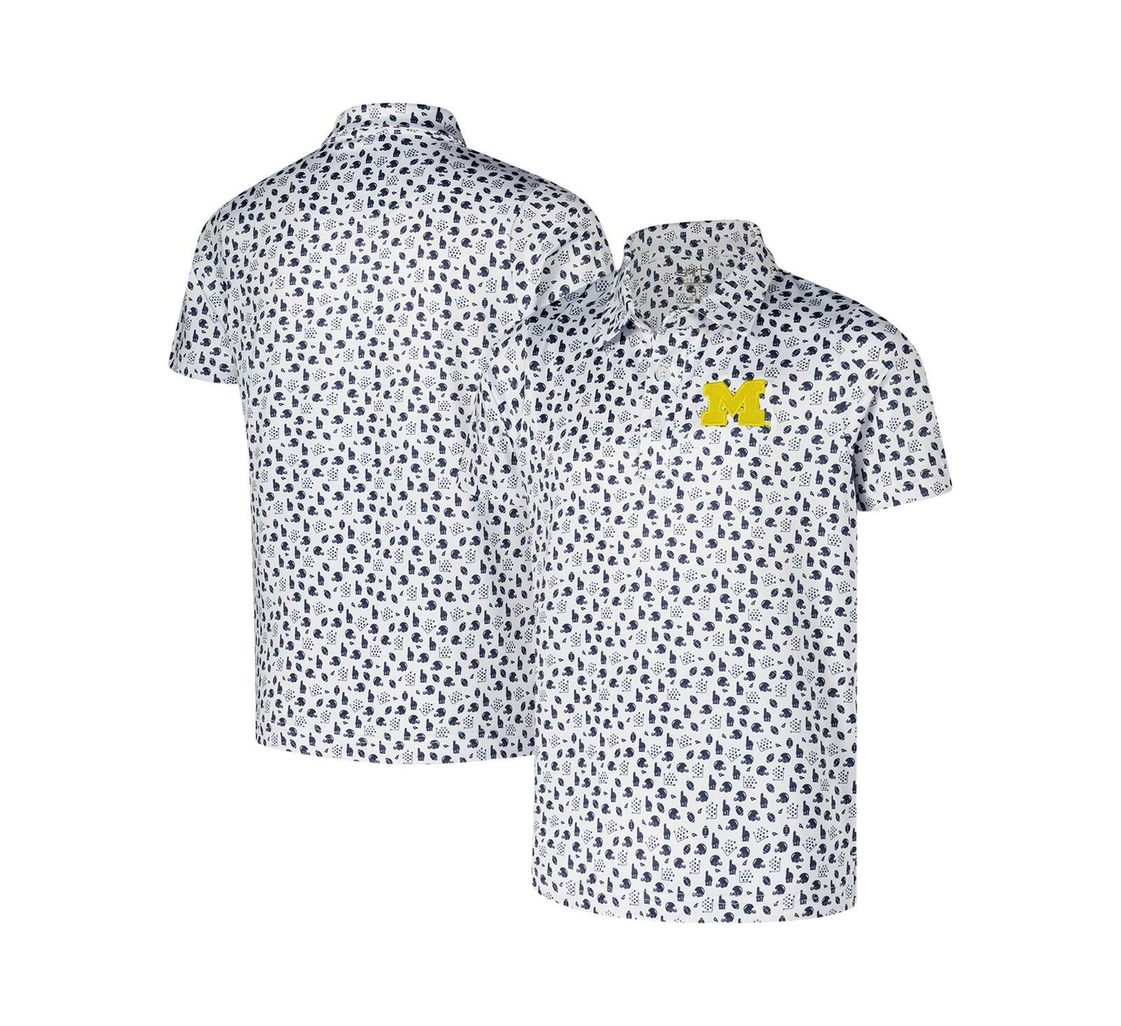 Garb белое поло с принтом Michigan Wolverines для мальчиков и девочек