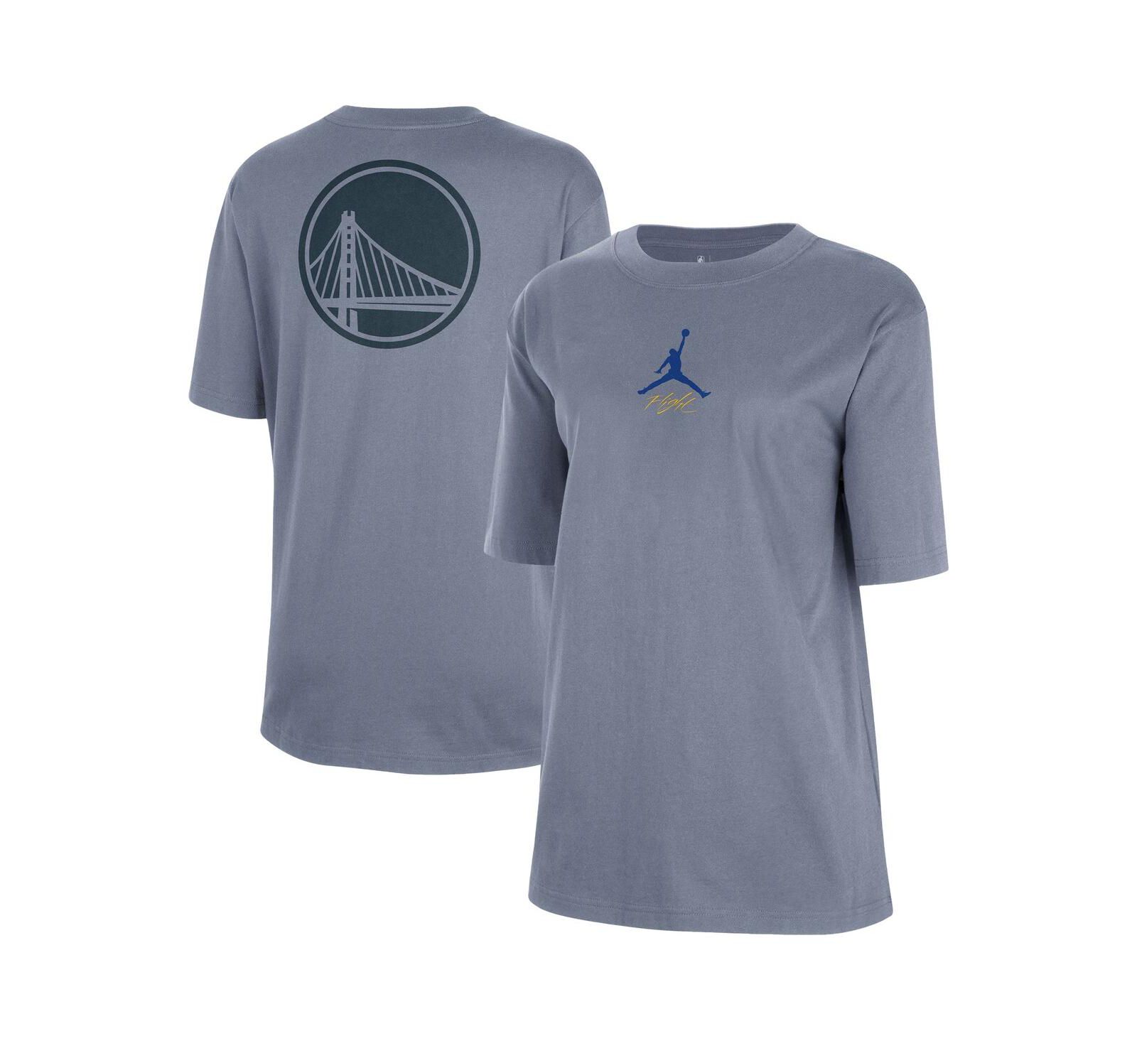 Jordan женская футболка Boyfriend, Ash Golden State Warriors Courtside Statement Edition