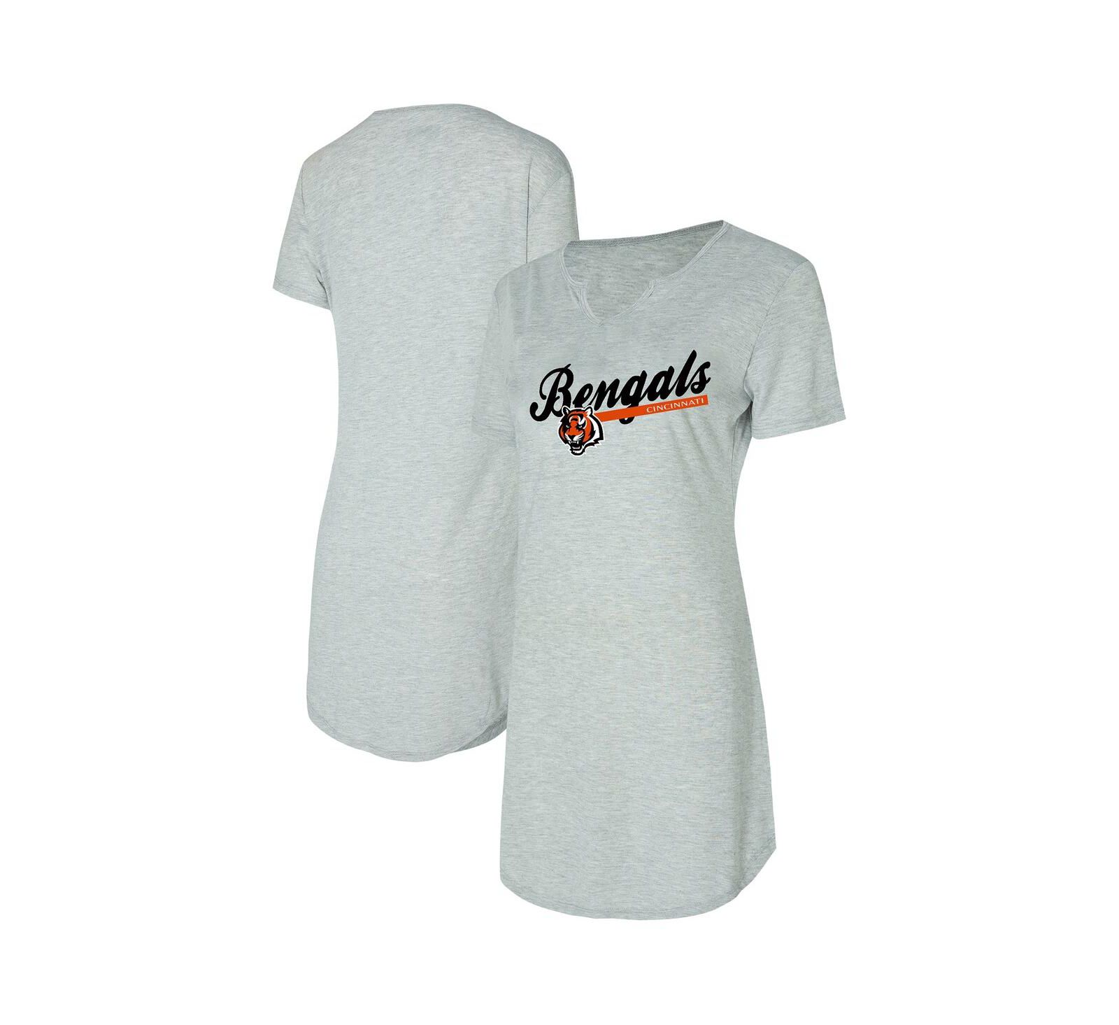 Ночная рубашка Concepts Sport Women's Gray Cincinnati Bengals Petition Knit