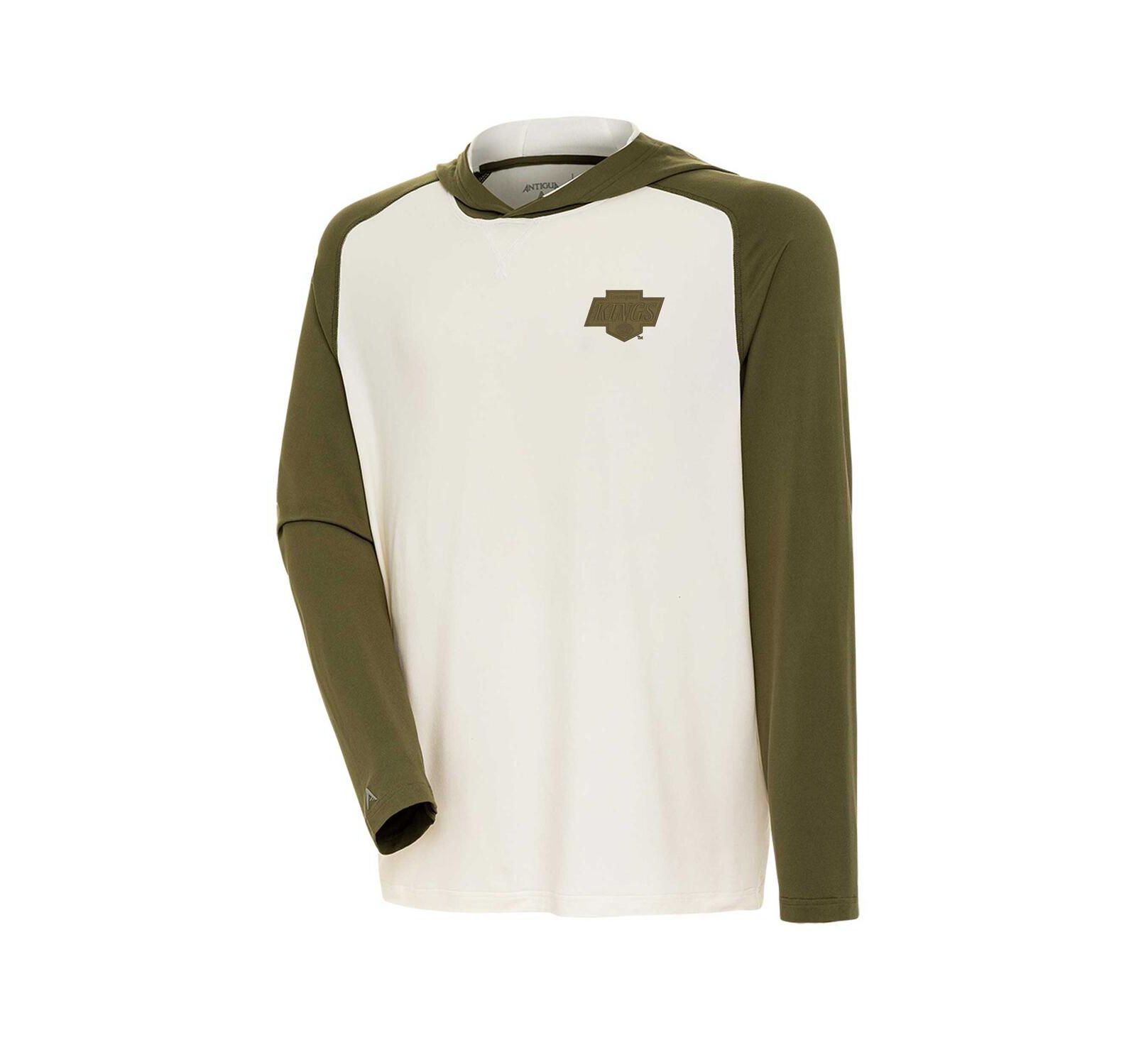 Antigua Мужской лонгслив Los Angeles Kings Intrepid Sand Raglan Hoodie T-Shirt