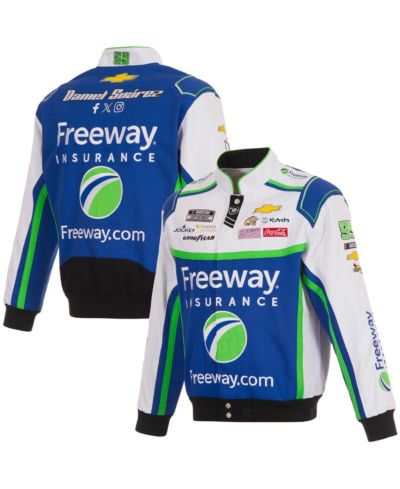 JH Design Men's Royal/White Daniel Suarez Freeway Insurance Full-Snap Twill Uniform Jacket
