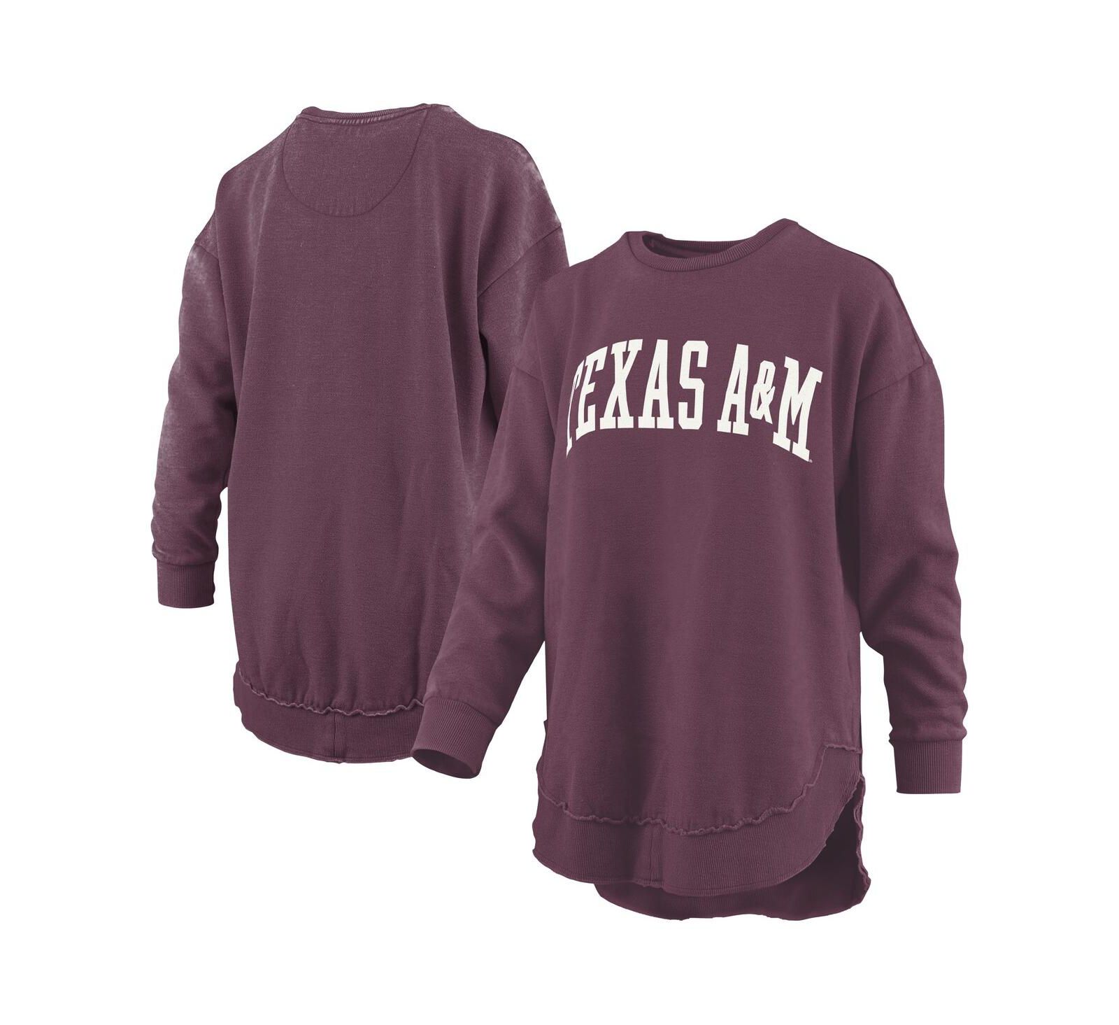 Женский винтажный свитшот-пуловер Pressbox Texas A&M Aggies Mélange Poncho Fleece Long Sleeve