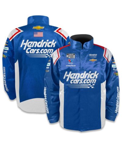 Hendrick Motorsports Team Collection Men's Blue Kyle Larson Hendrickcars.com Full-Snap Nylon Uniform Jacket