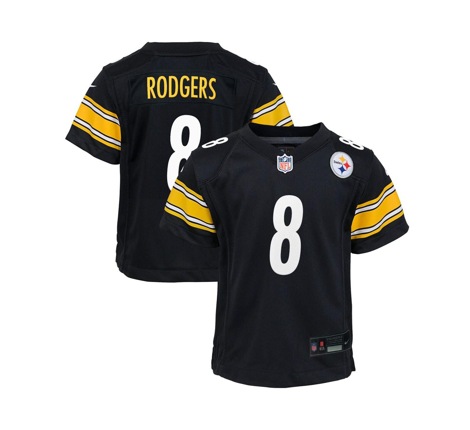 Детская игровая джерси Nike Aaron Rodgers Pittsburgh Steelers, черная
