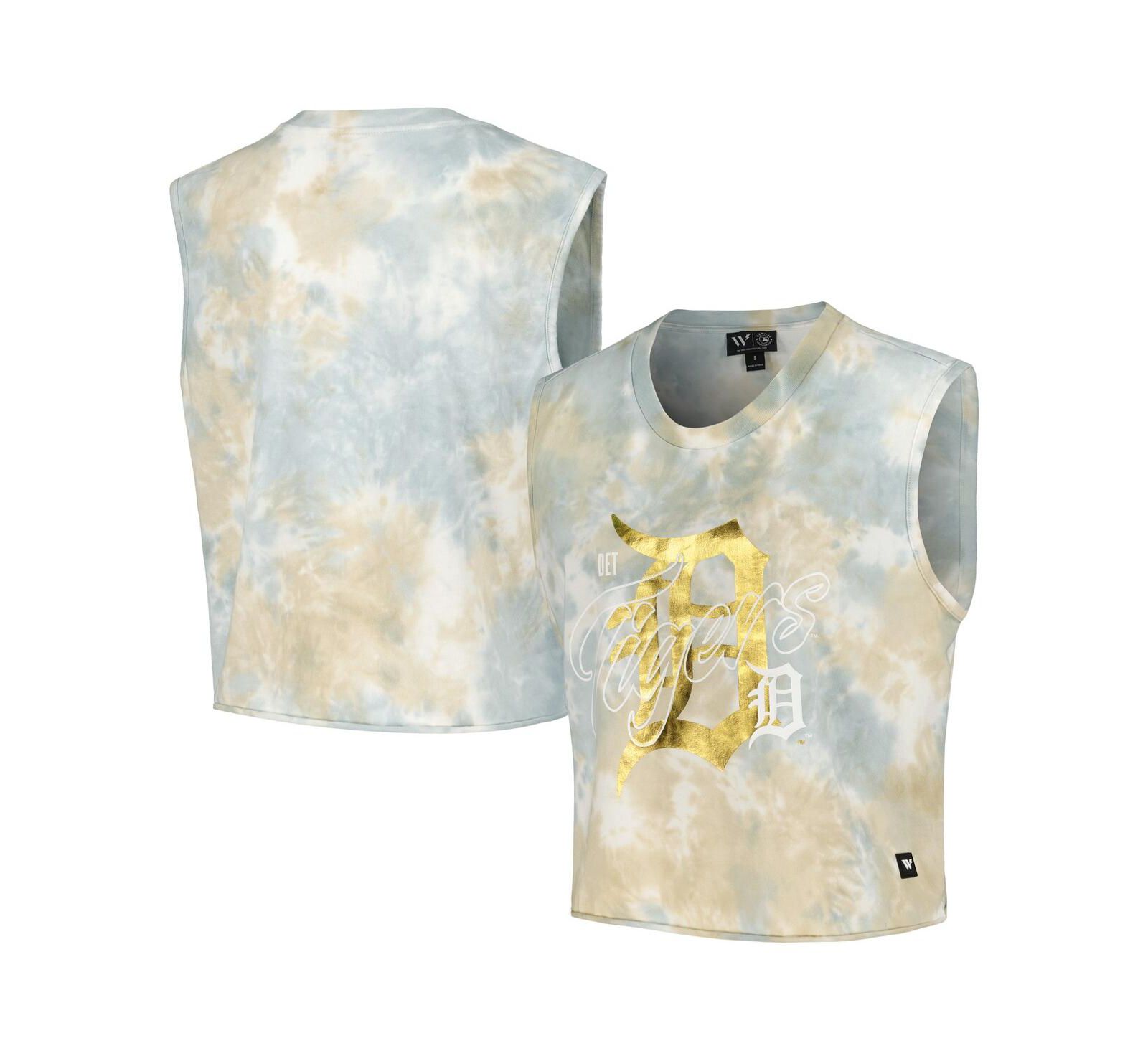 Женский топ The Wild Collective White Detroit Tigers Washed Muscle Tank Top