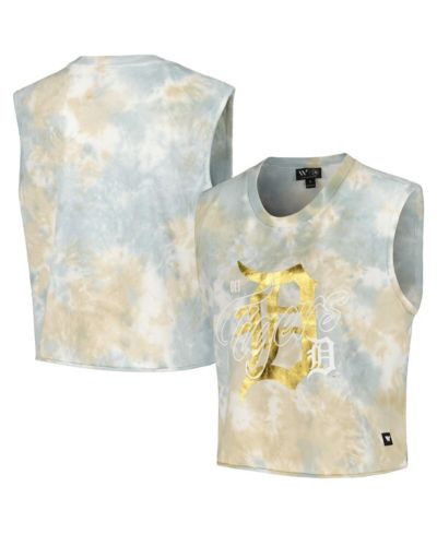 Женский топ The Wild Collective White Detroit Tigers Washed Muscle Tank Top