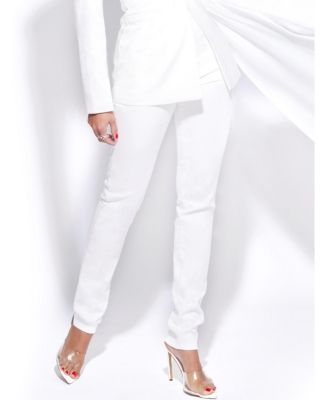 Miss Circle Women Vayla White Skinny Fit Crepe Trousers