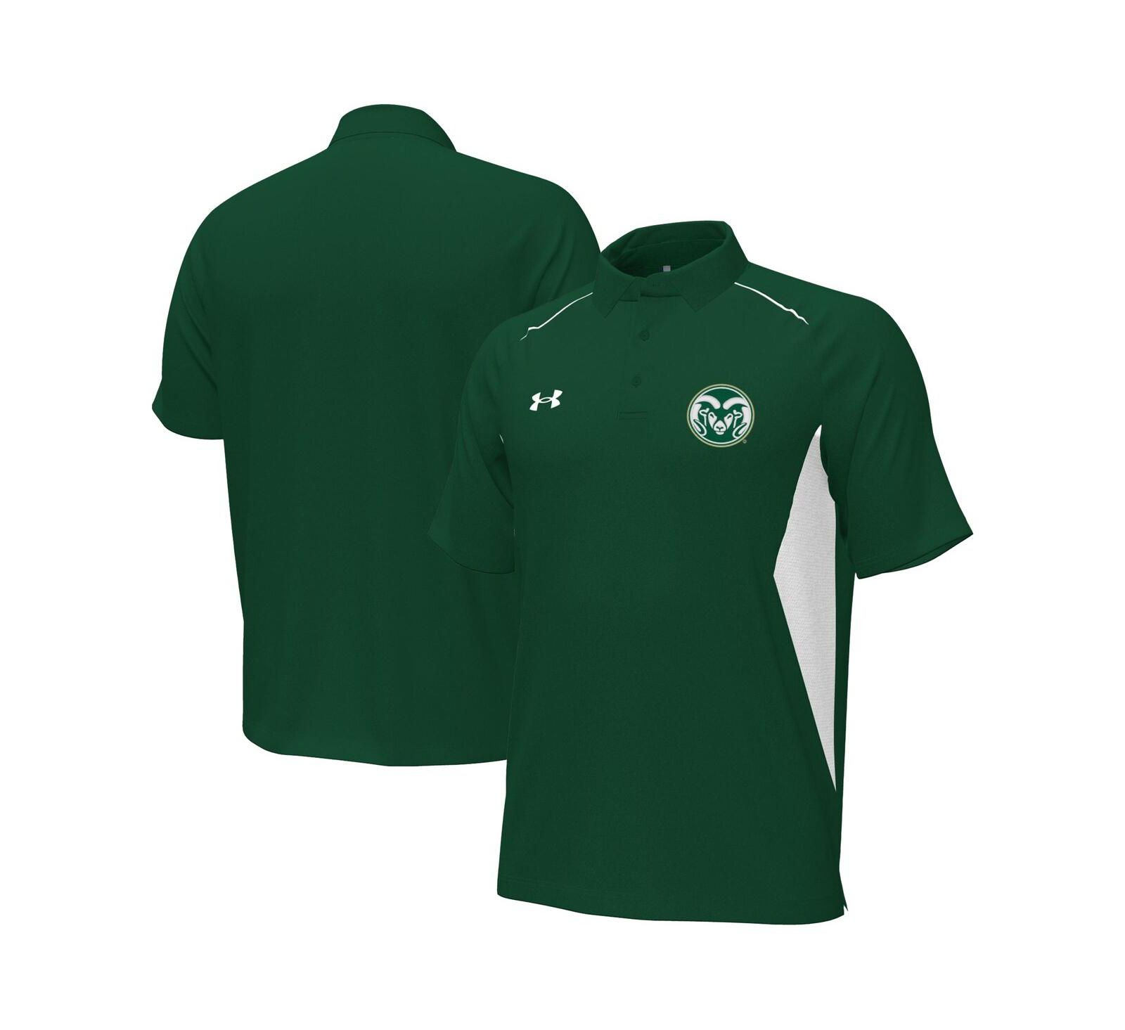 Under Armour Men's Green Colorado State Rams Sideline Title Performance Polo Shirt