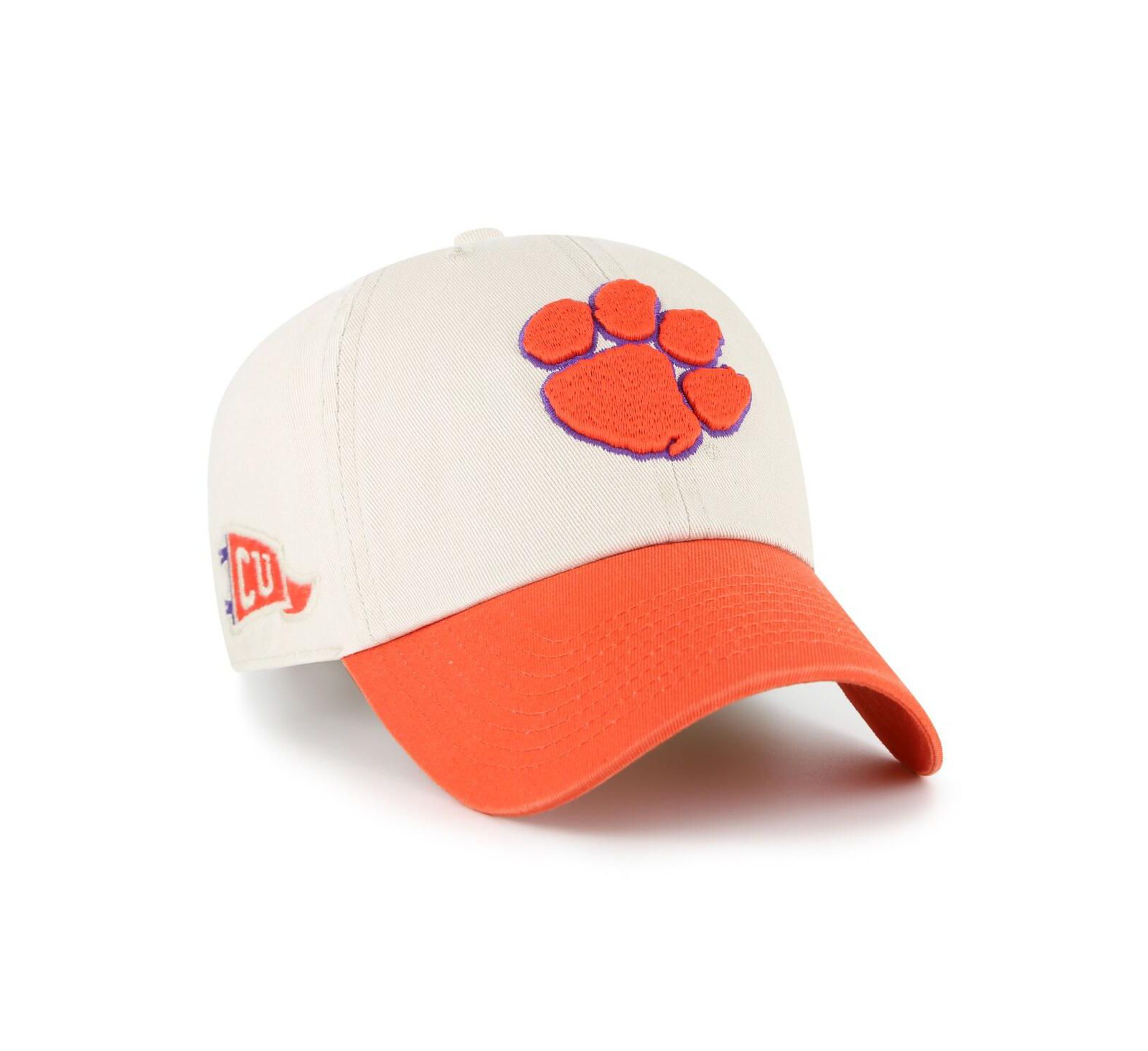 '47 Brand Men's Cream Clemson Tigers Grand Stand Clean Up Adjustable Hat
