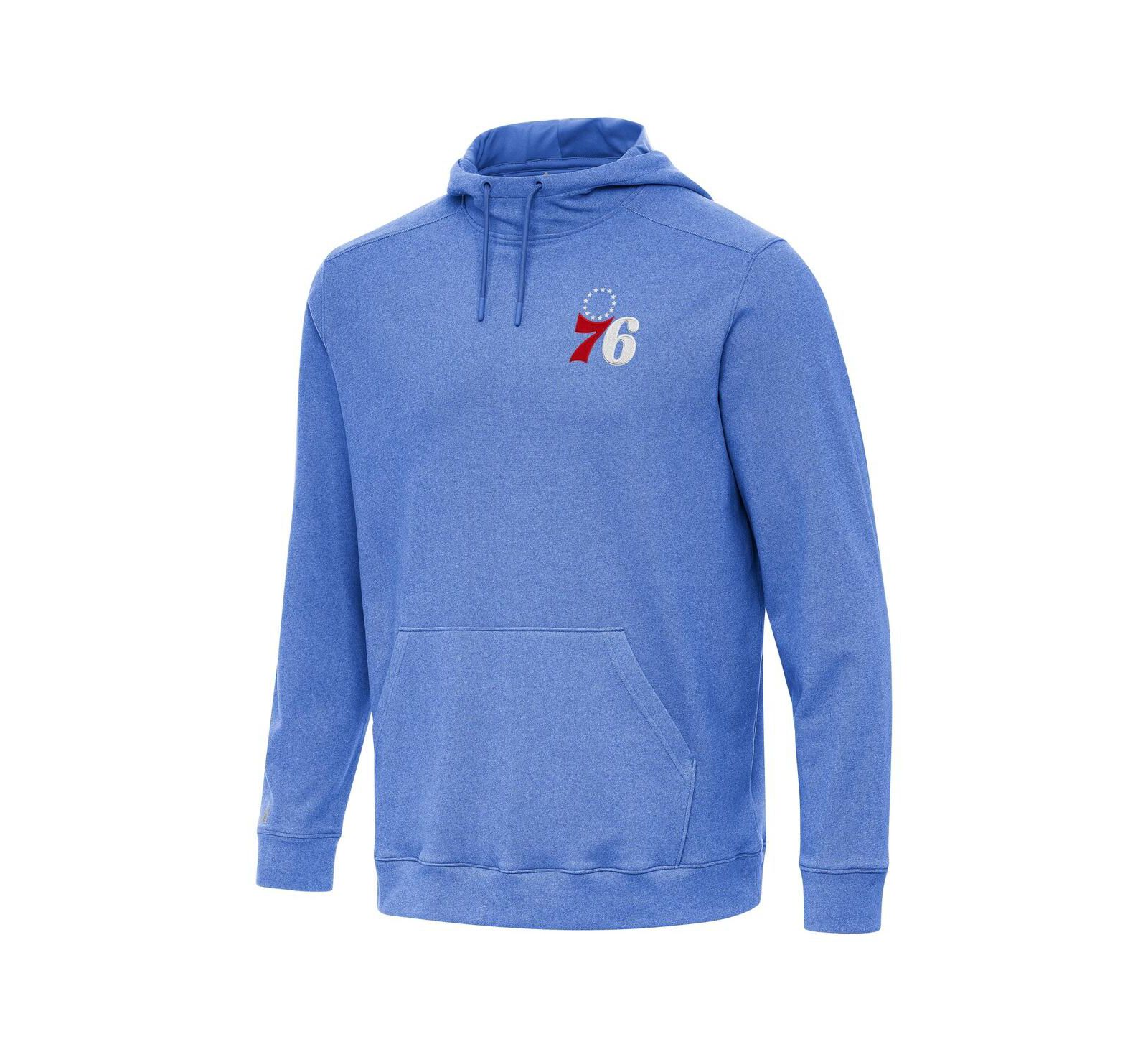 Мужское худи Antigua Heather Royal Philadelphia 76ers Cloud Pullover