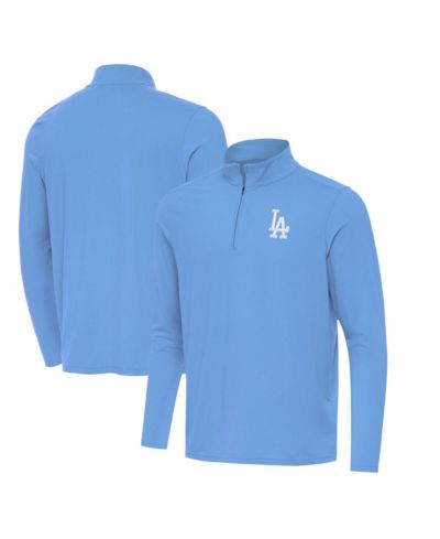 Мужское худи Antigua Los Angeles Dodgers Intent Quarter-Zip, светло-голубое