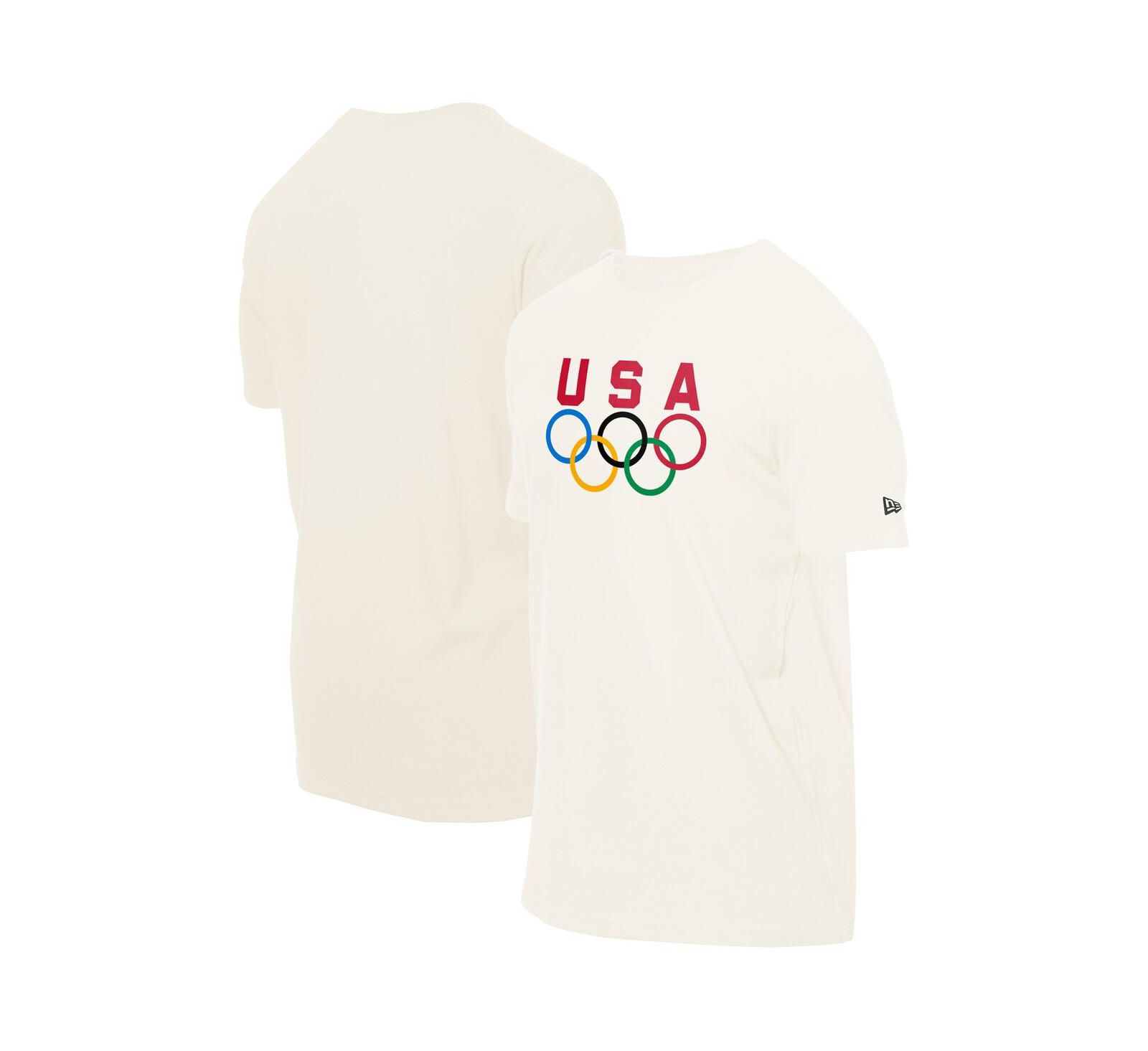 Мужская футболка New Era Cream Team USA 5 Rings Chrome