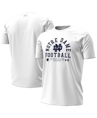Under Armour Мужская белая футболка с графикой Notre Dame Fighting Irish 2025 для боковой линии футбольного матча