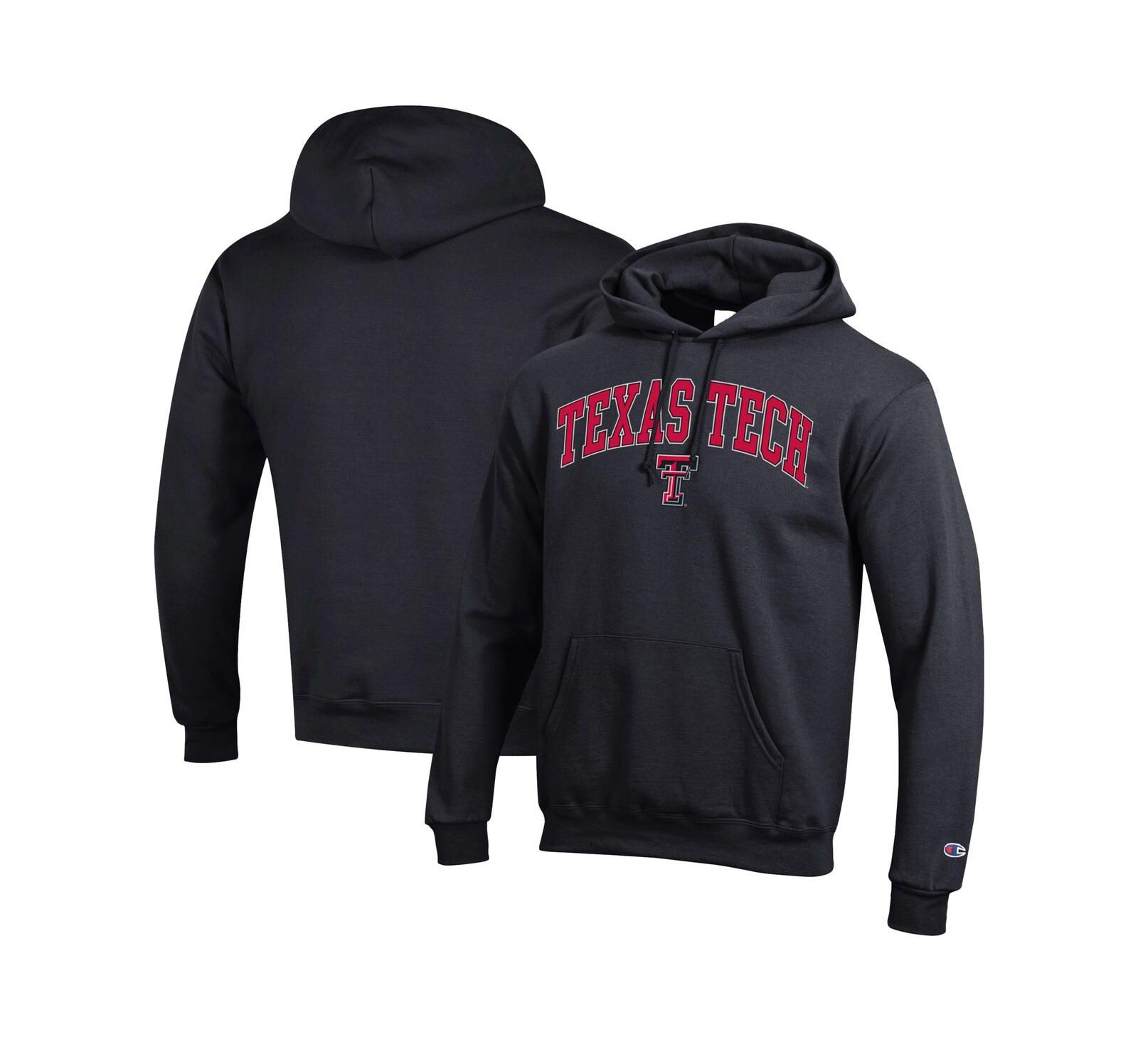 Мужское худи Champion Black Texas Tech Red Raiders Arch Over Logo Pullover