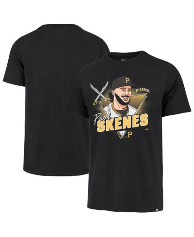 '47 Brand Men's Paul Skenes Black Pittsburgh Pirates Player Caricature Franklin T-Shirt