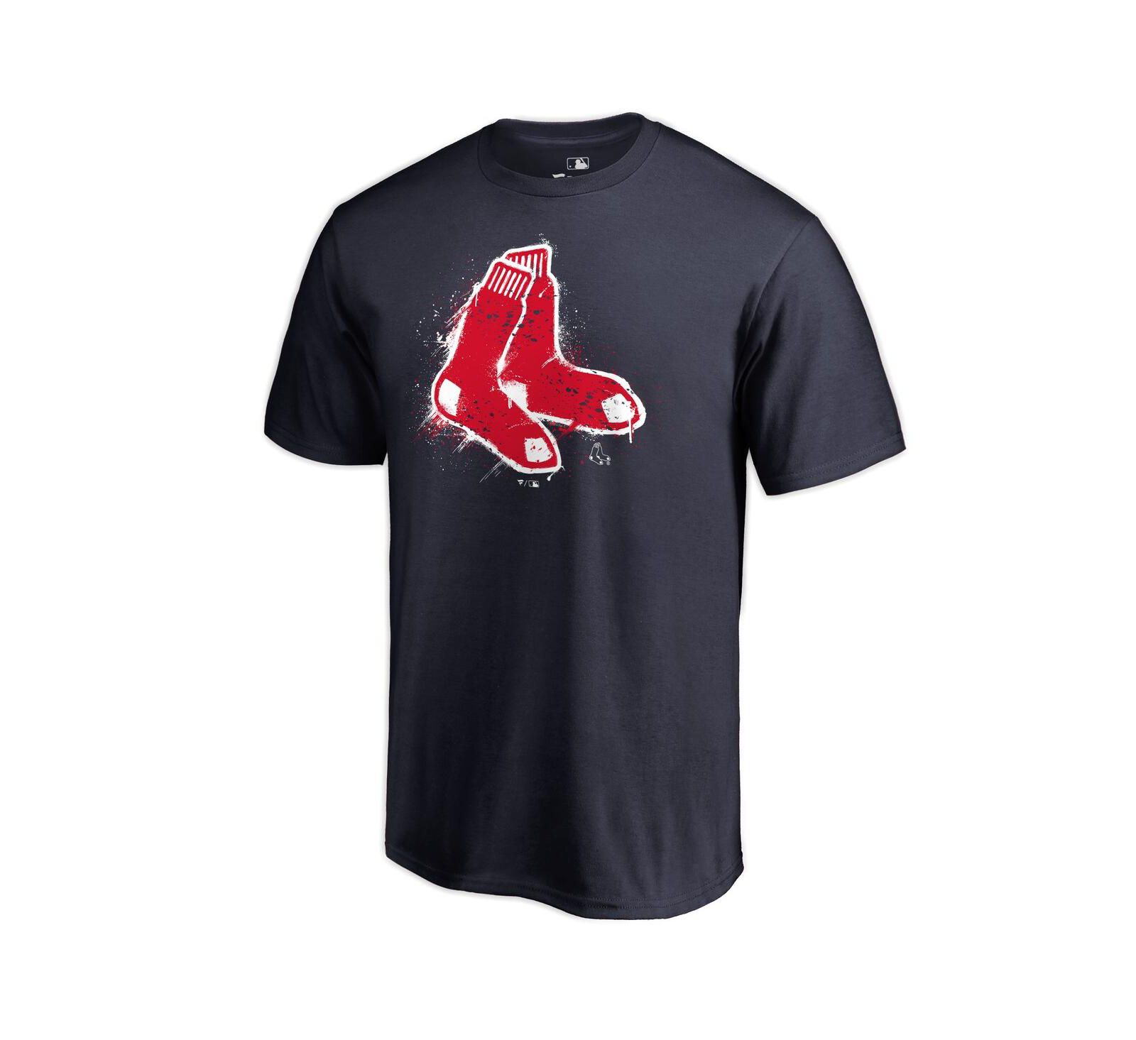Fanatics Mto Label Men's Navy Boston Red Sox Splatter Logo T-Shirt