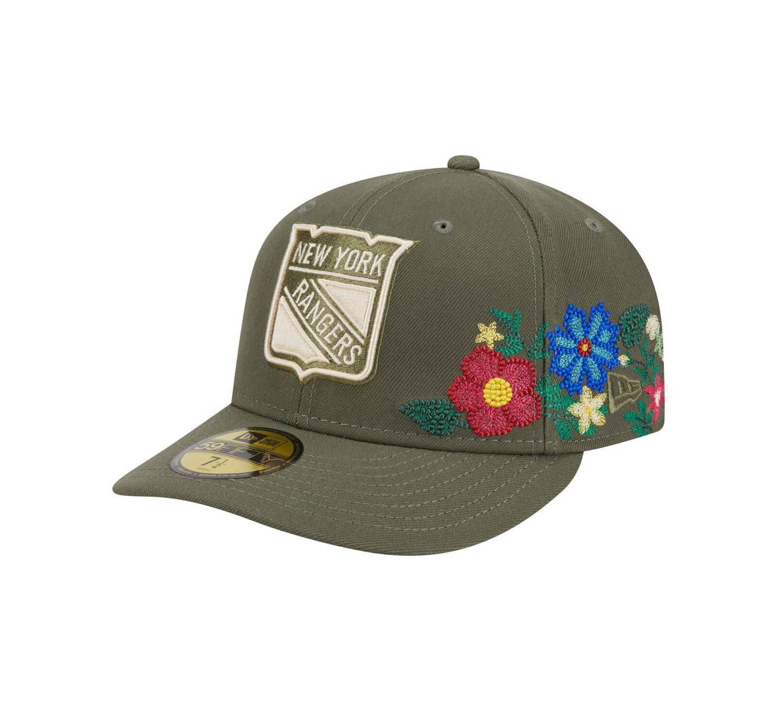 New Era Men's Olive New York Rangers Tonal Florals 59FIFTY Fitted Hat