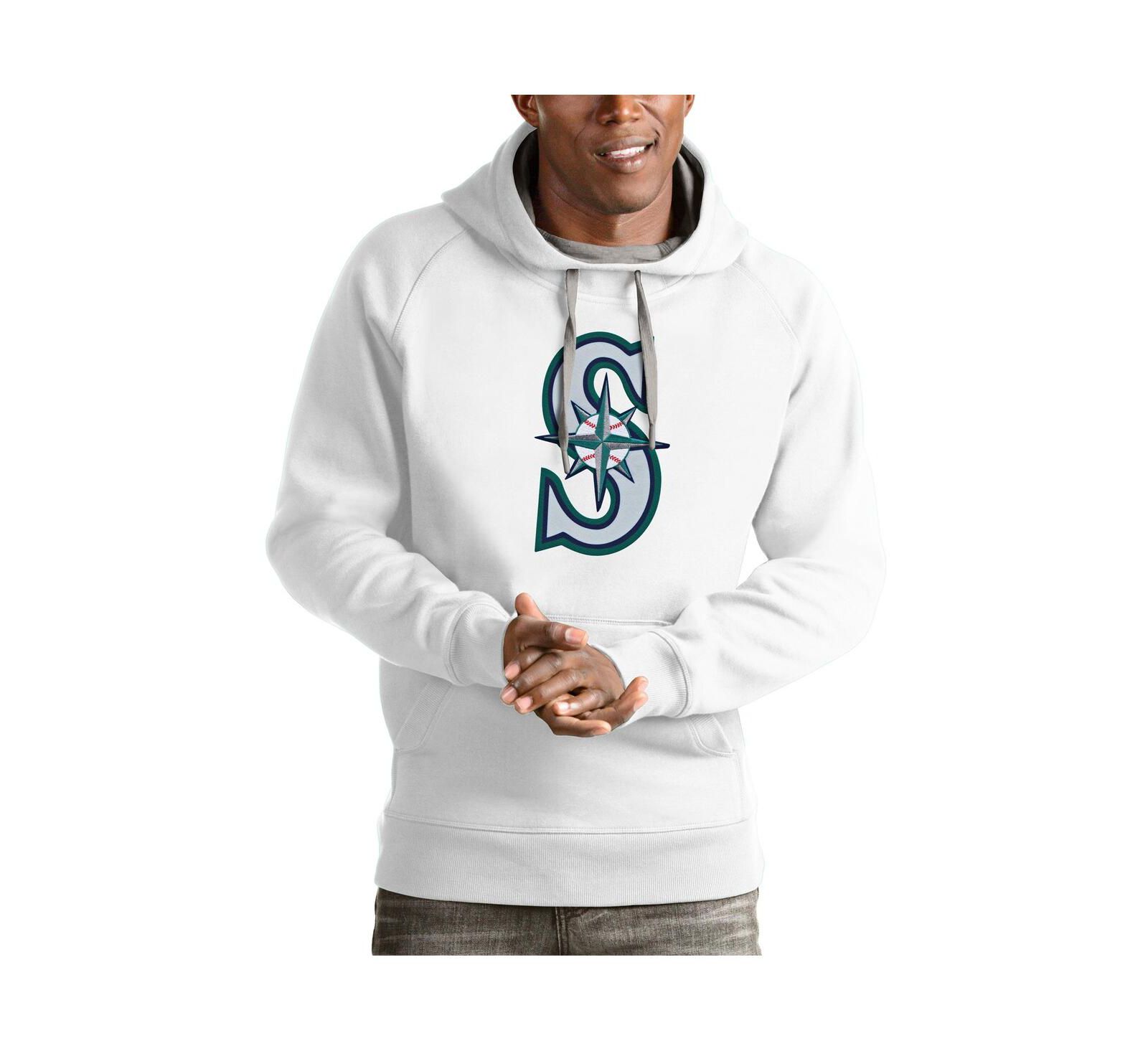 Antigua Мужское худи Seattle Mariners Victory Pullover Team Logo White