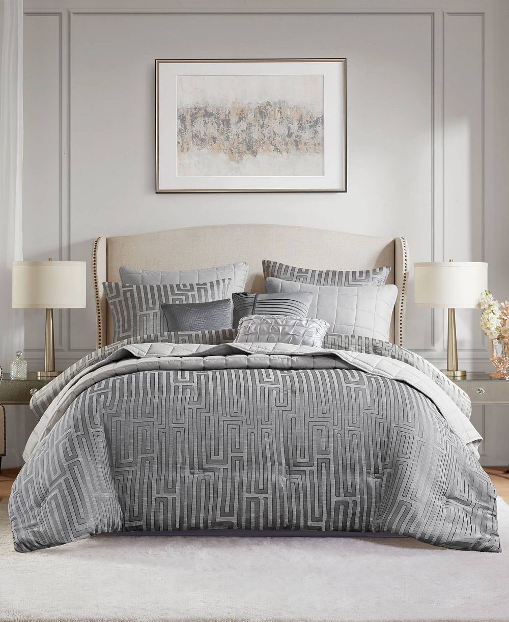 Madison Park Royce Luxury Jacquard 10-Piece Comforter Set, Queen