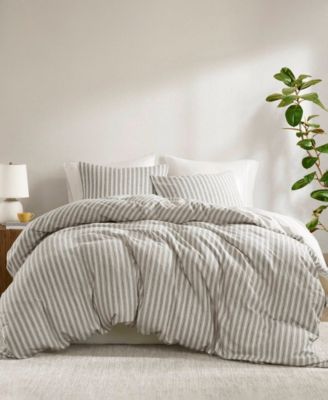 Madison Park Etta Striped 3-Piece Duvet Cover Set, California King