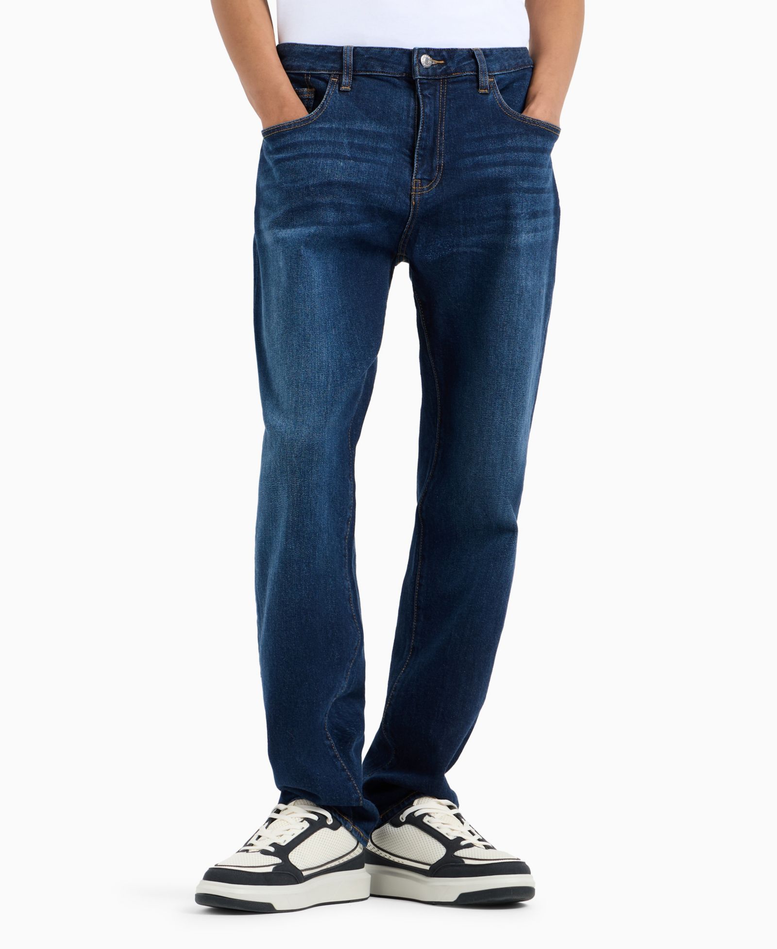 A|X Armani Exchange Men's J13 Comfort Slim Fleece Stretch Denim Jeans