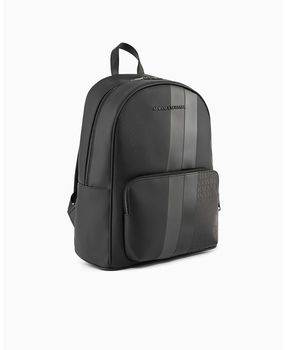 A|X Armani Exchange Men's Striped Logo Details Backpack