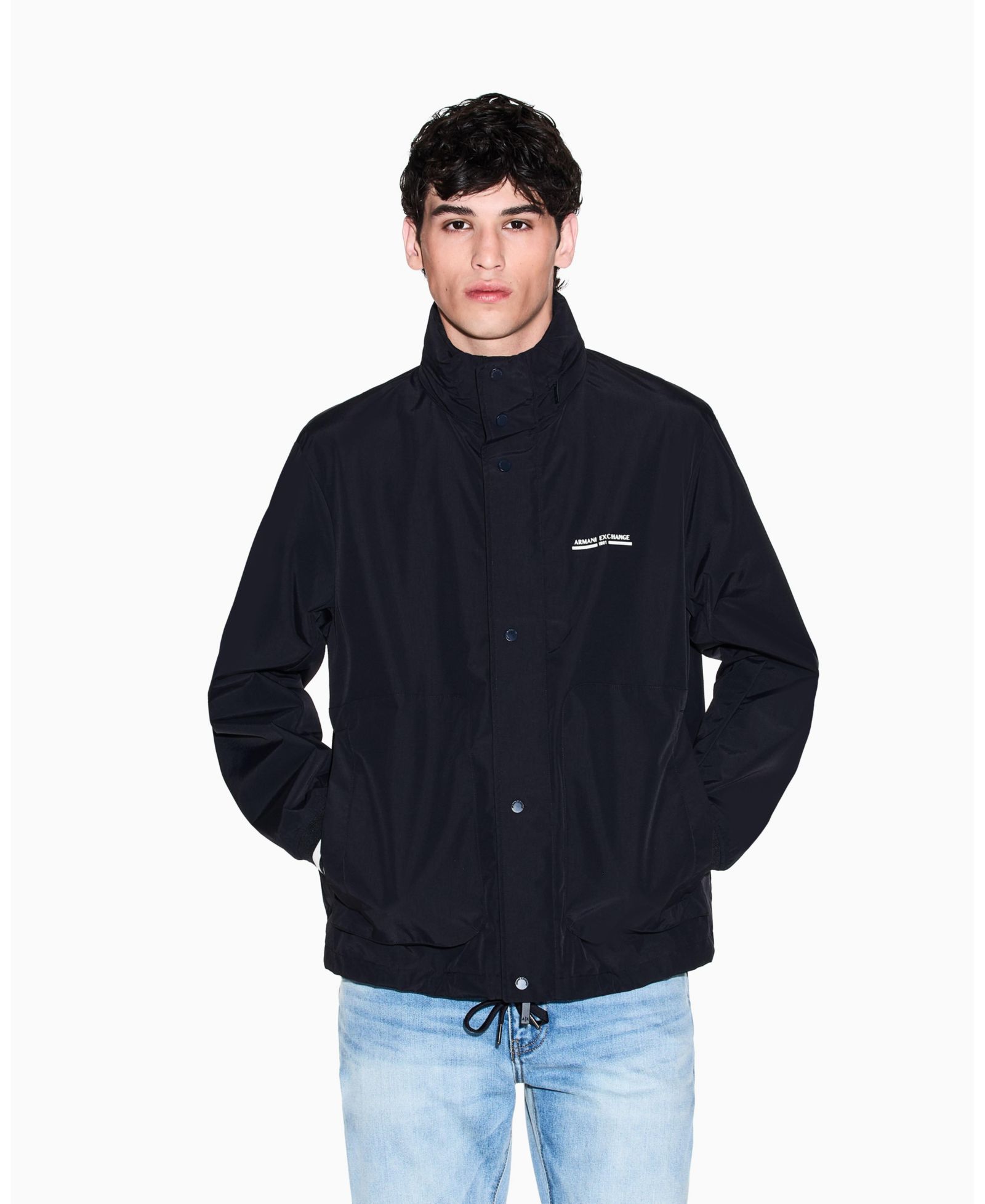 A|X Armani Exchange Men's Nylon Cuff Hooded Jacket