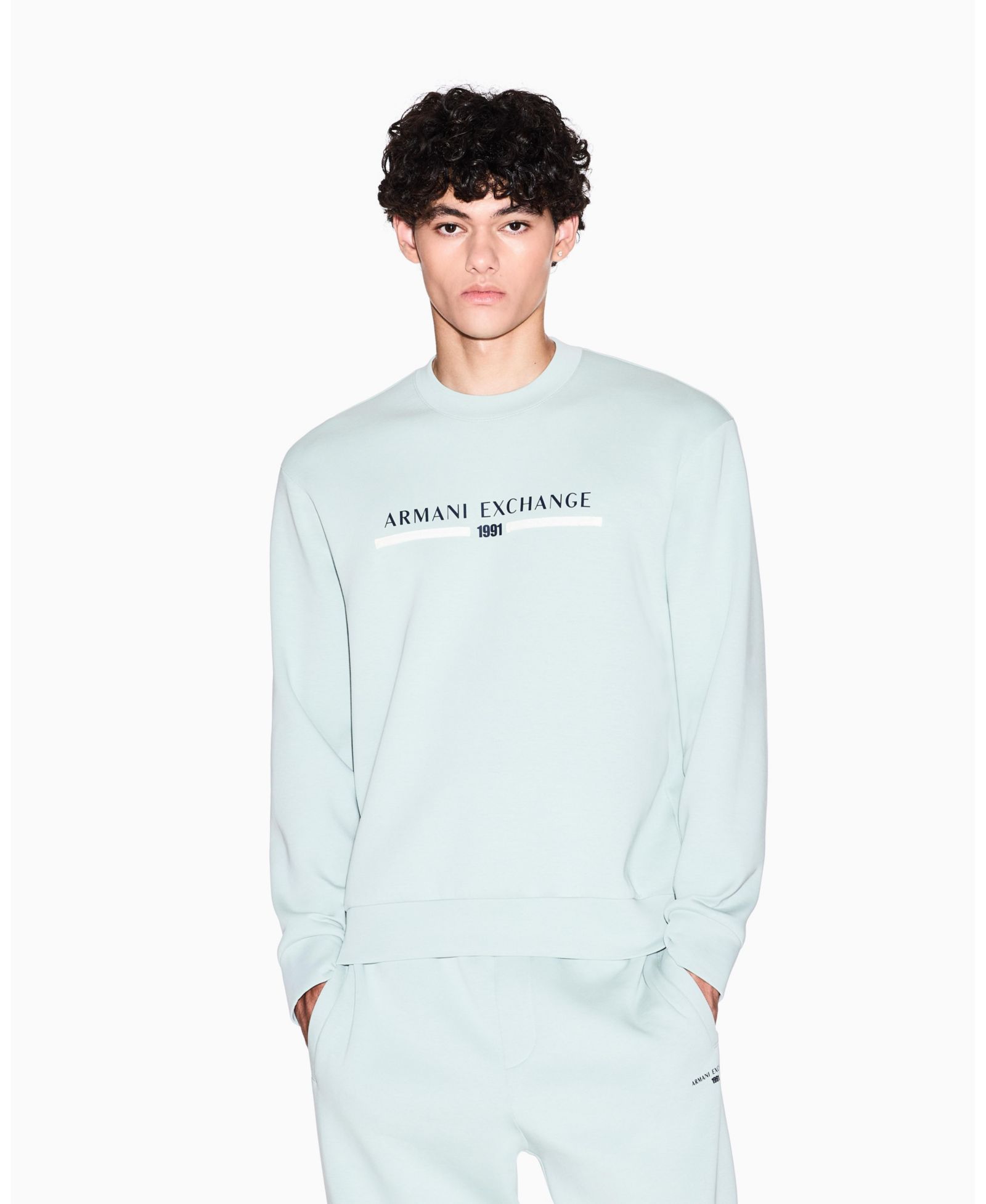 A|X Armani Exchange Men's Center Graphic Crewneck Sweatshirt