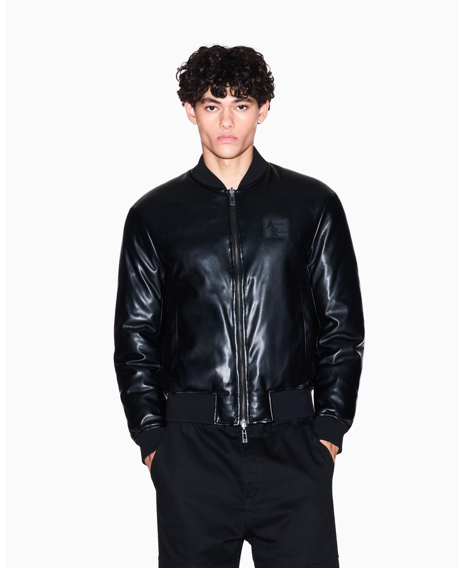 Мужская бомбер-куртка A|X Armani Exchange из искусственной кожи