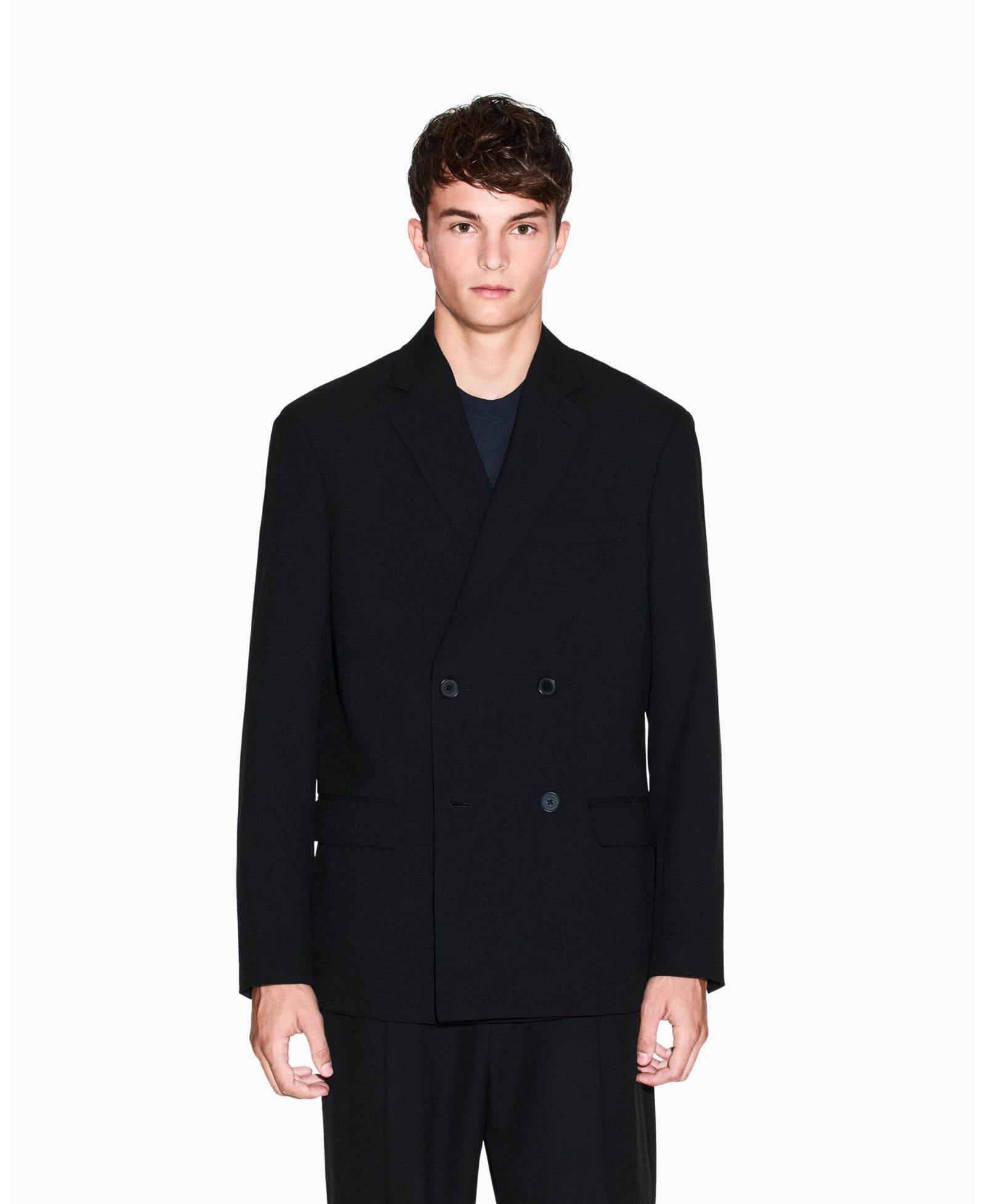 A|X Armani Exchange Men's Night Lab Wool Double Breasted Blazer