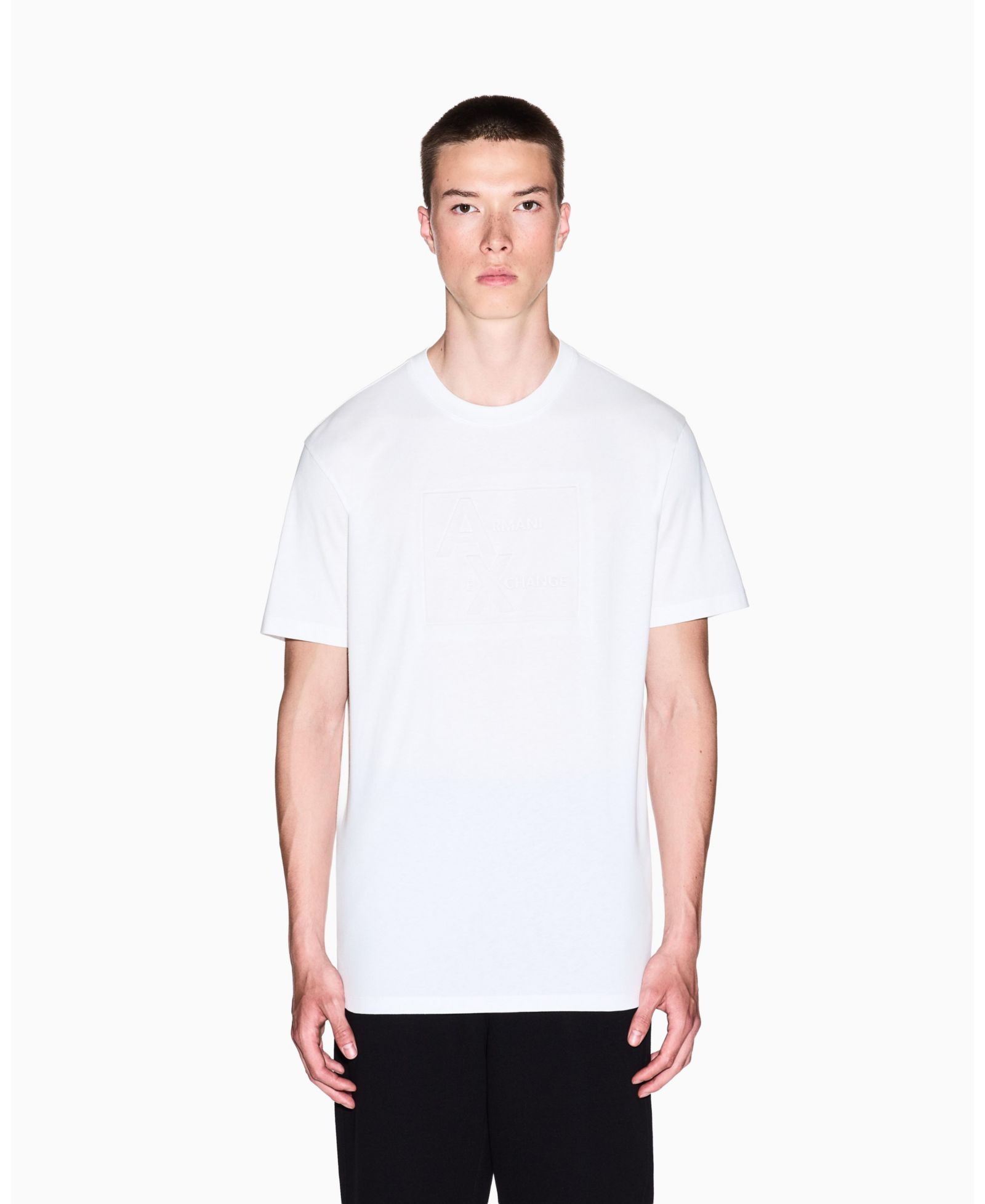 A|X Armani Exchange Men's Tonal Grid Box Graphic T-Shirt