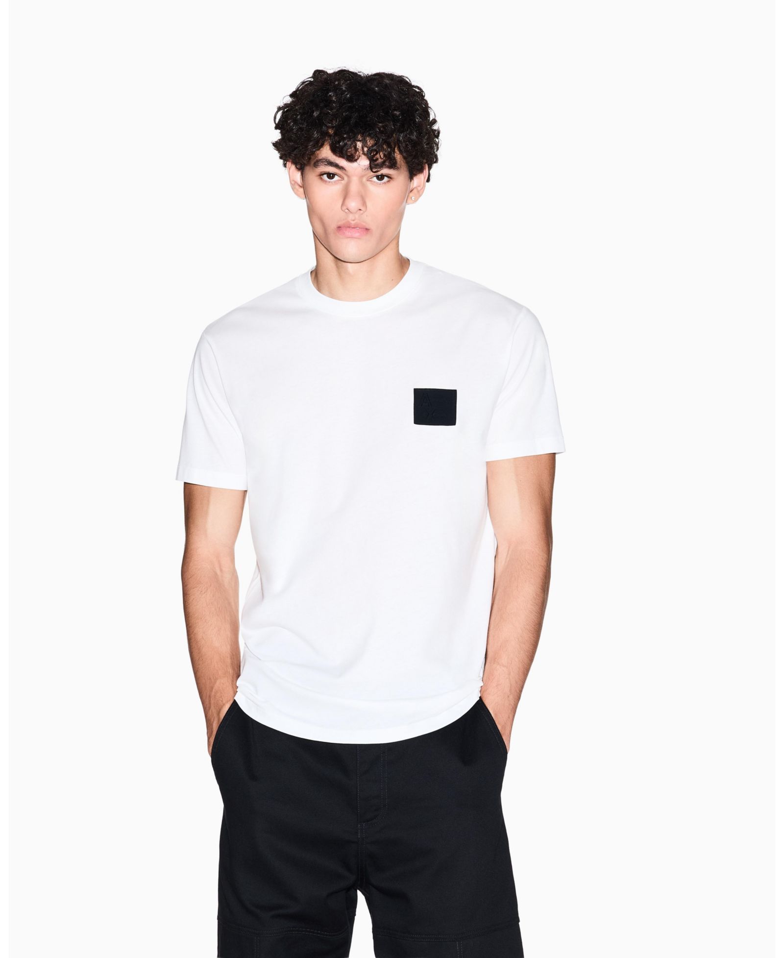 A|X Armani Exchange Мужской Grid Box Top Chest T-Shirt