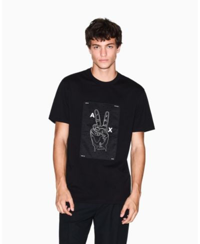 A|X Armani Exchange Men's Night Lab Peace Sign Embellished T-Shirt