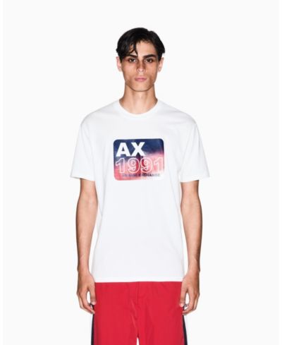 A|X Armani Exchange Men's Grid Box Logo Badge Graphic T-Shirt