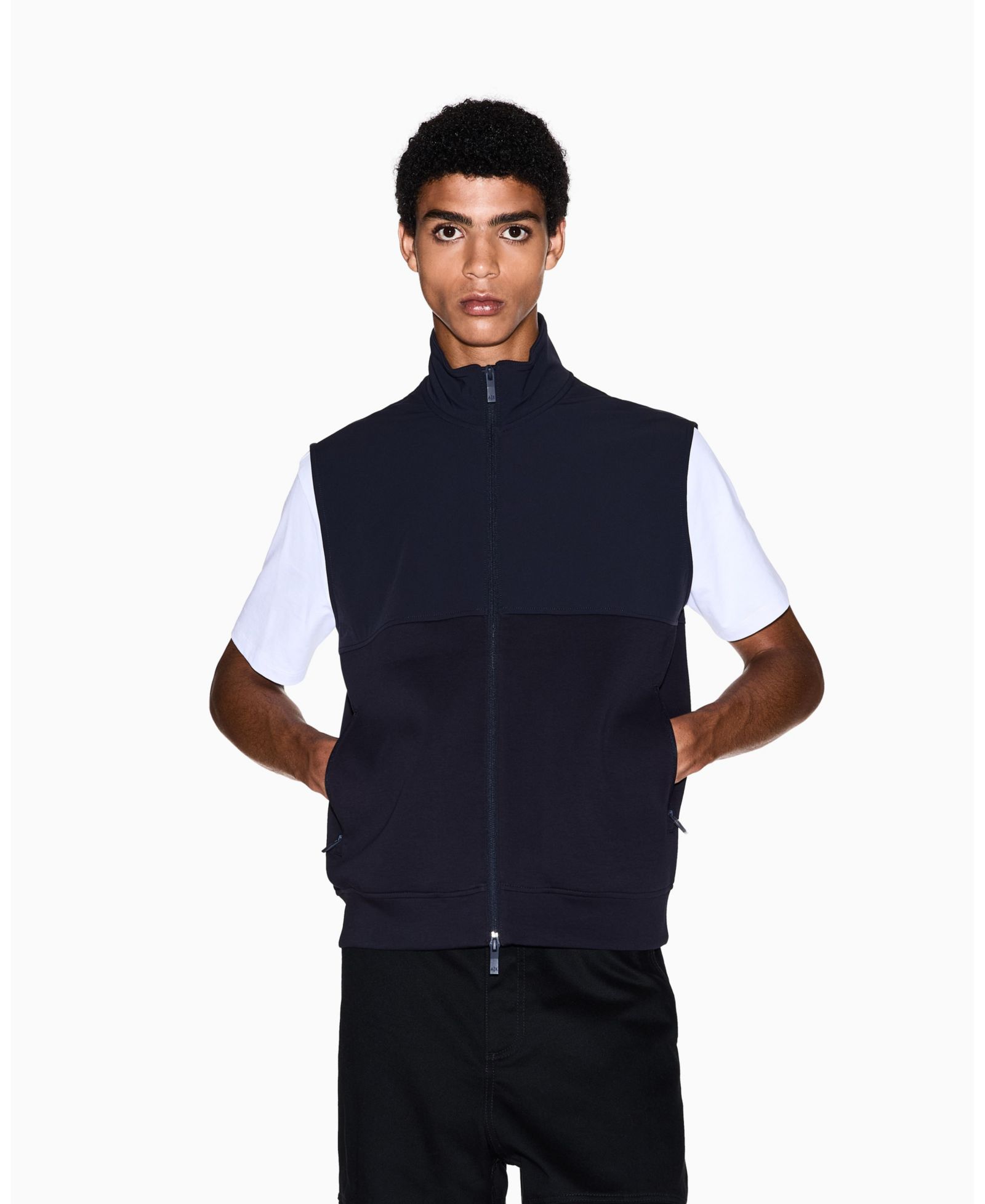 A|X Armani Exchange Men's Mixed Media Commuting Vest